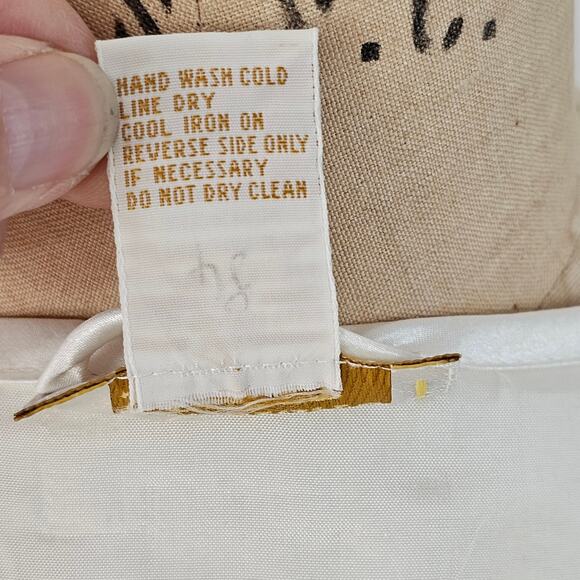 VTG Victoria Secret Gold label white 2 piece slip gown and bed jacket Small - Picture 8 of 16